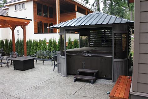 metal hot tub enclosures|fully enclosed hot tub gazebo.